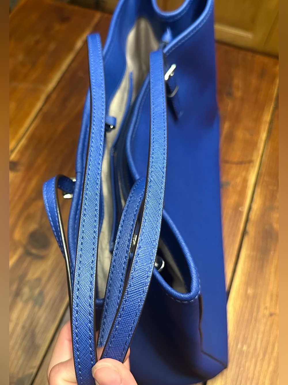 Michael Kors Jet Set Travel Large Tote Bag in Royal Blue - Picture 7 of 14